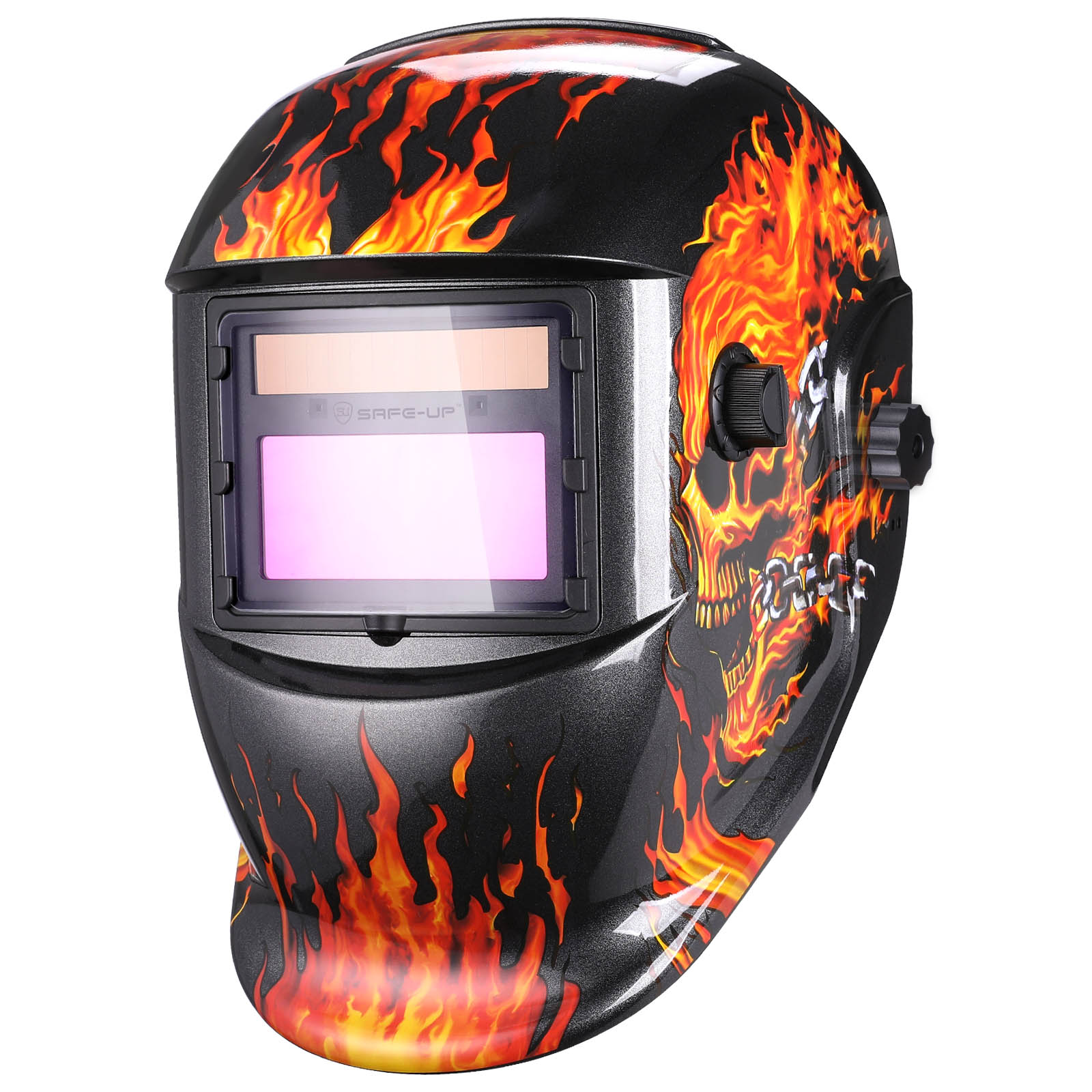 UNMT-Flame Skull Auto Darkening Welding Helmet Featured Image